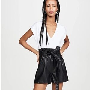 Amanda Uprichard High Waisted Tessi Shorts in Black